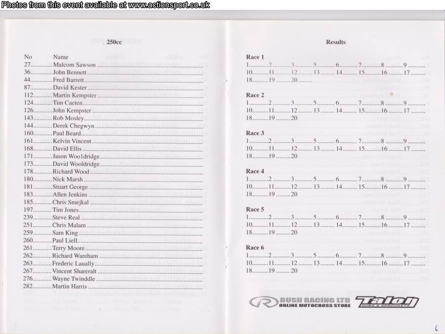Event programme page